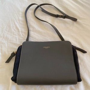Nina Ricci Leather Suede Trim Crossbody Bag in Grey